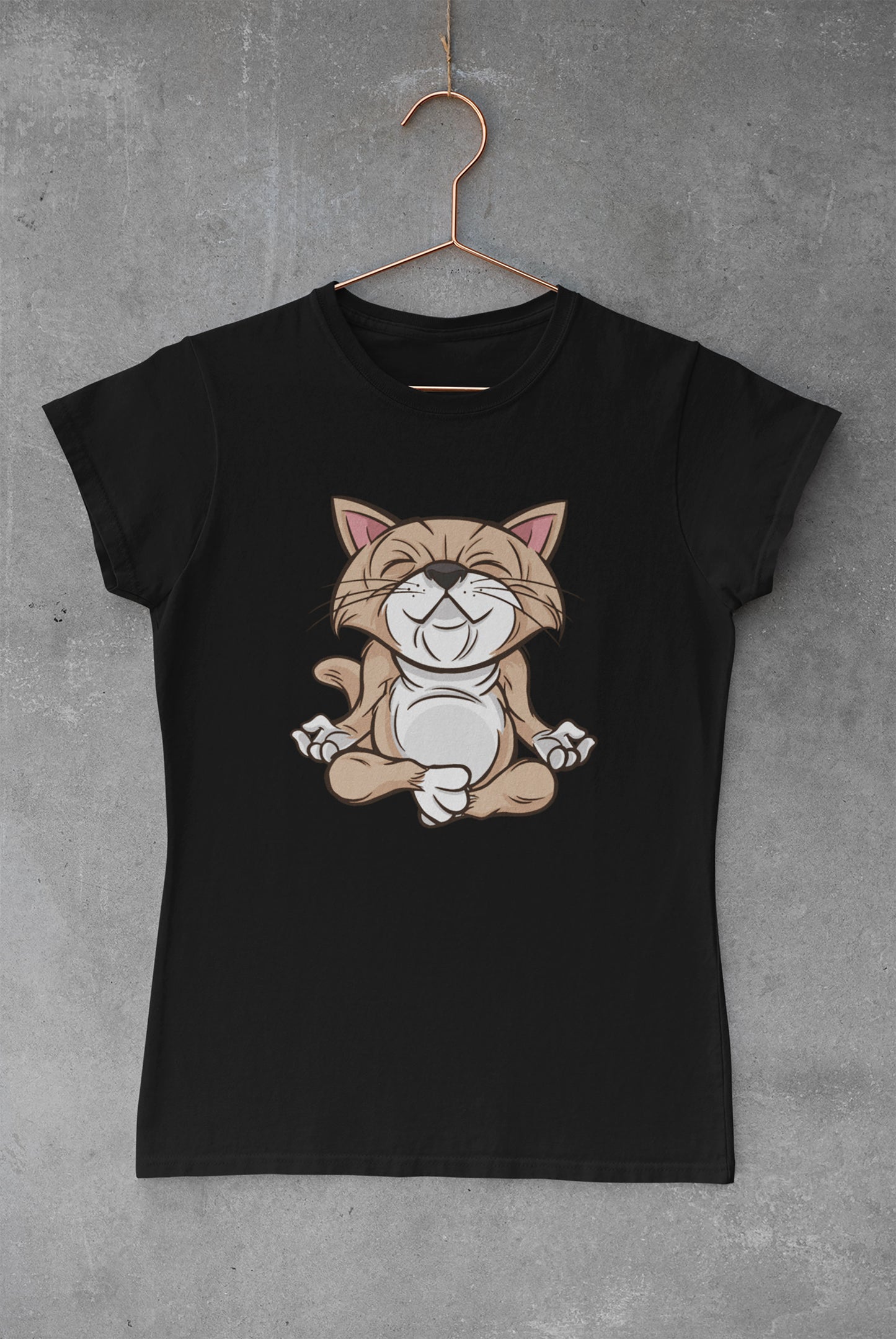 Tee-Shirt Femme Chat en Méditation