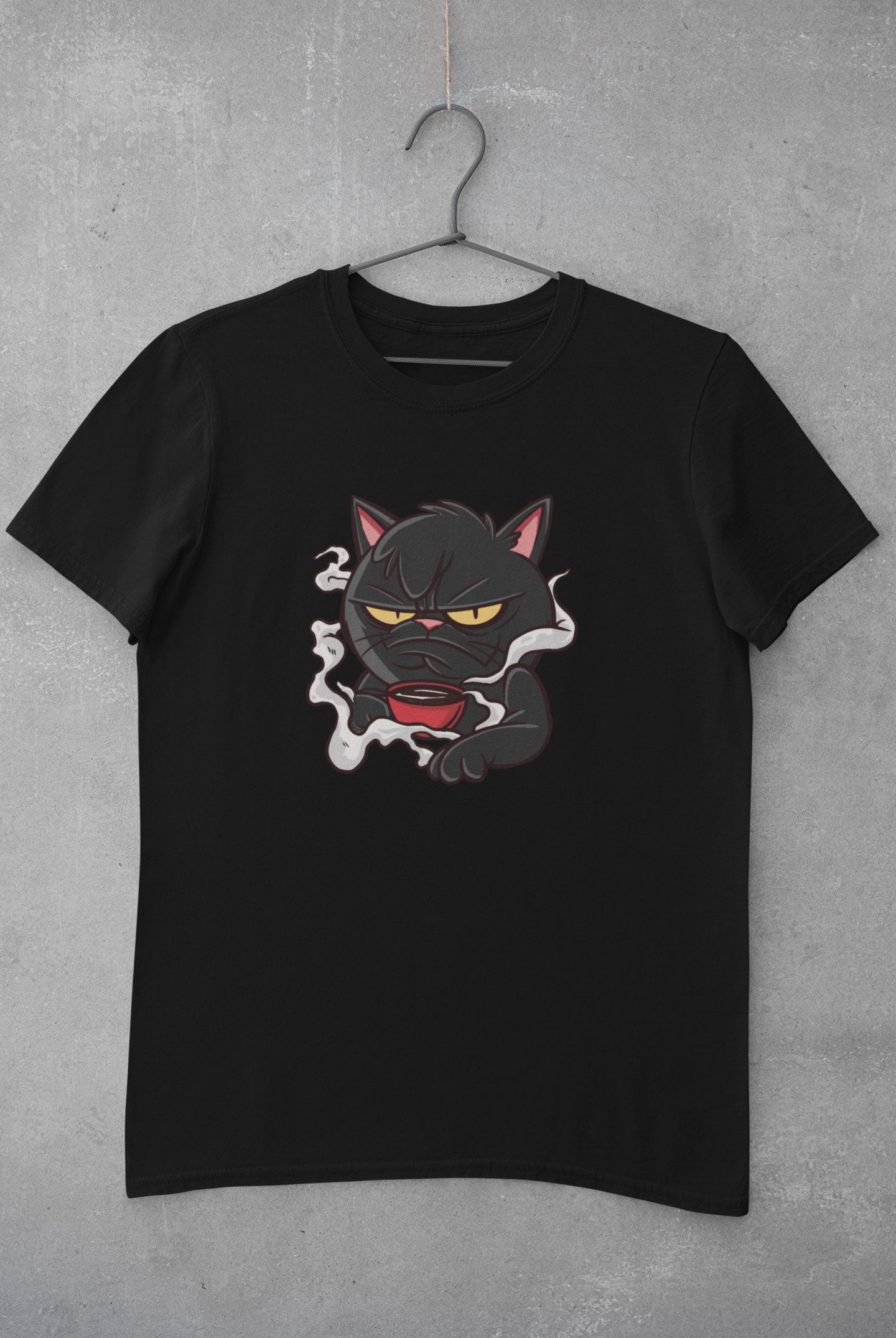 Tee-Shirt Homme " Chat Noir Café "