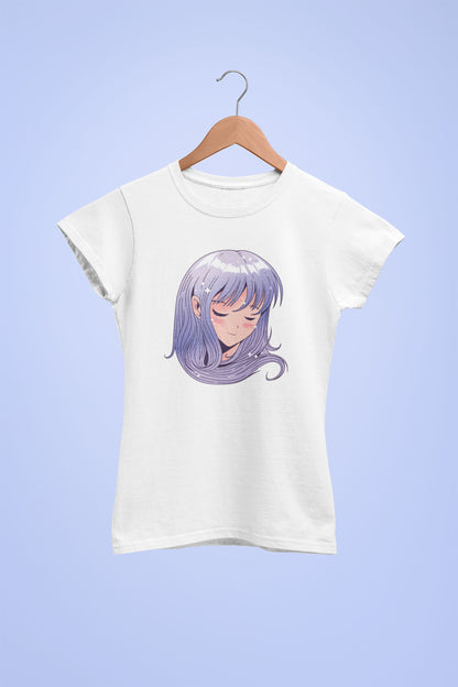 Tee-Shirt Fille aux Cheveux Violets