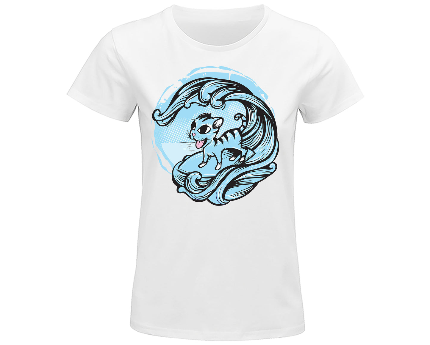 Tee-Shirt HOMME et FEMME " Chaton Surf "