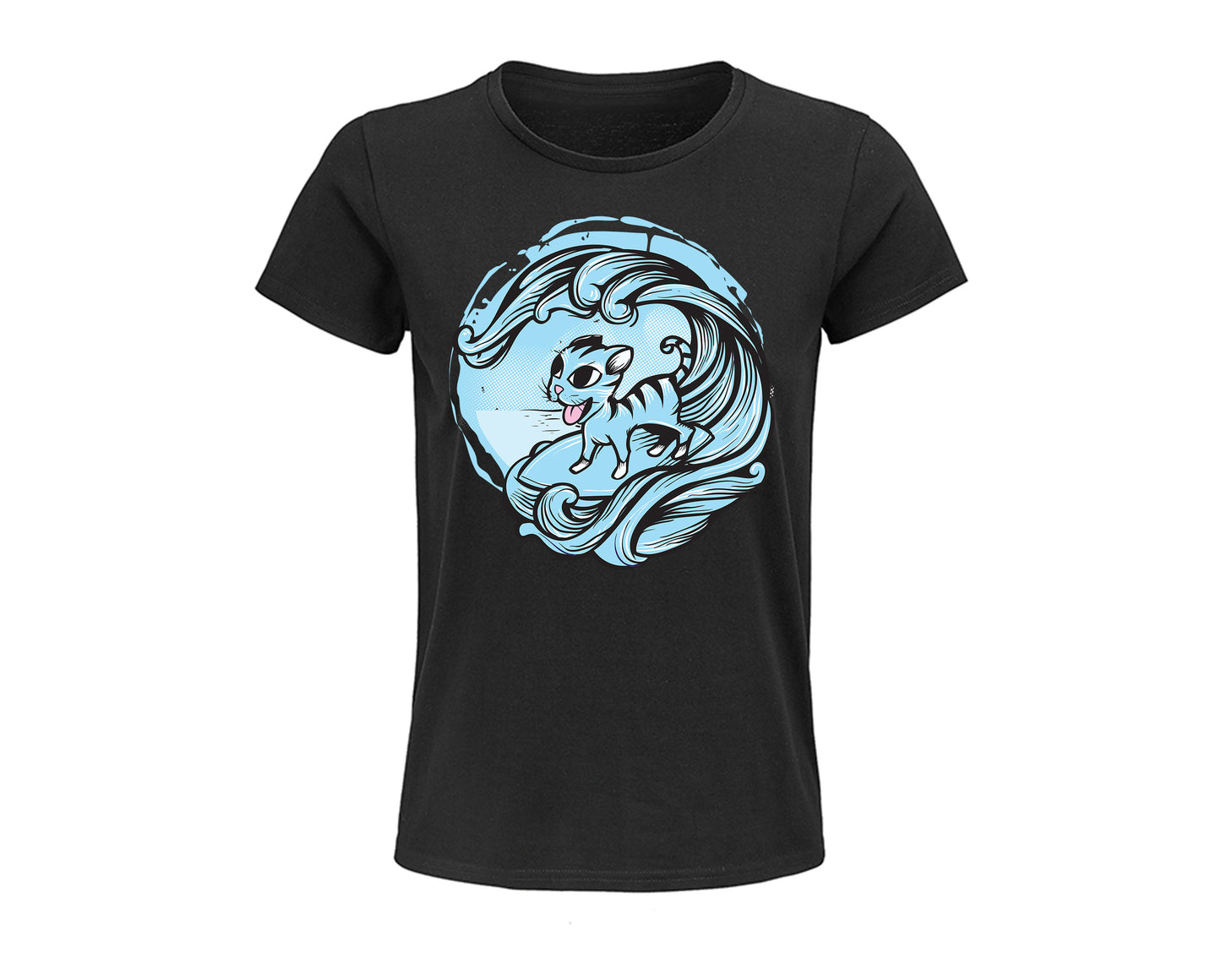 Tee-Shirt HOMME et FEMME " Chaton Surf "